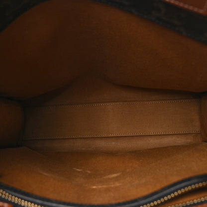 Celine Triomphe Canvas Calfskin Small Vertical Cabas Tan 5 of 10