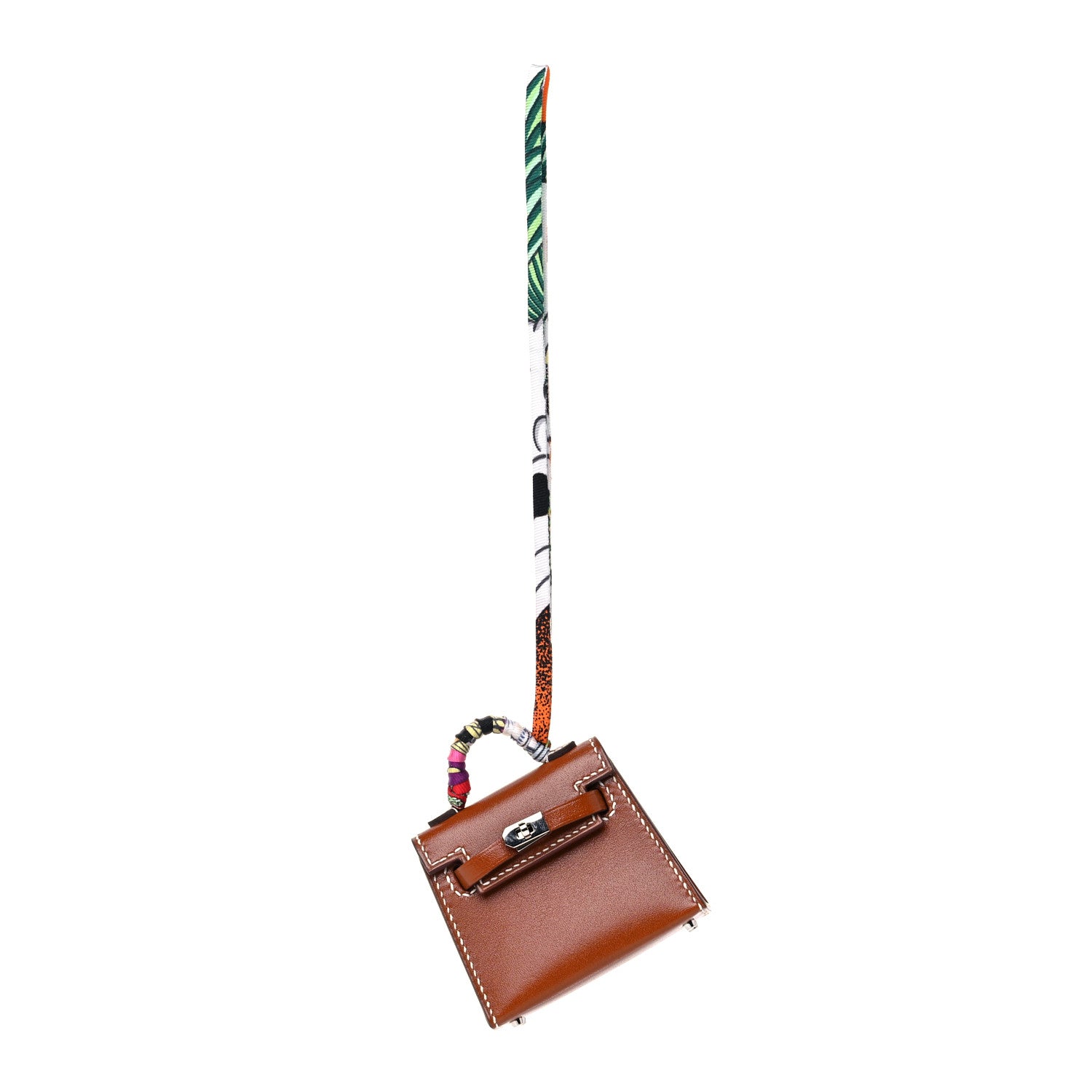 Hermes Barenia Mini Kelly Twilly Bag Charm Fauve 1 of 8
