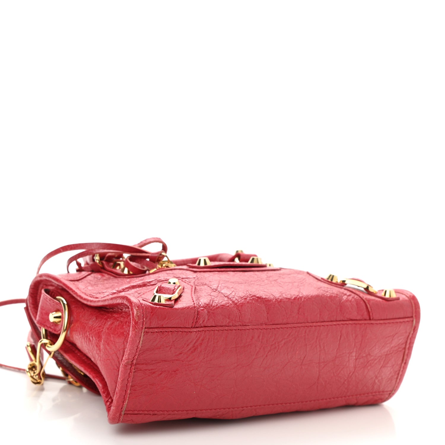 Balenciaga Agneau Classic Gold Hardware Mini City Red Lipstick 3 of 7