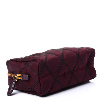 Prada Tessuto Nylon Saffiano Impunturato Quilted Wristlet Bordeaux 4 of 9