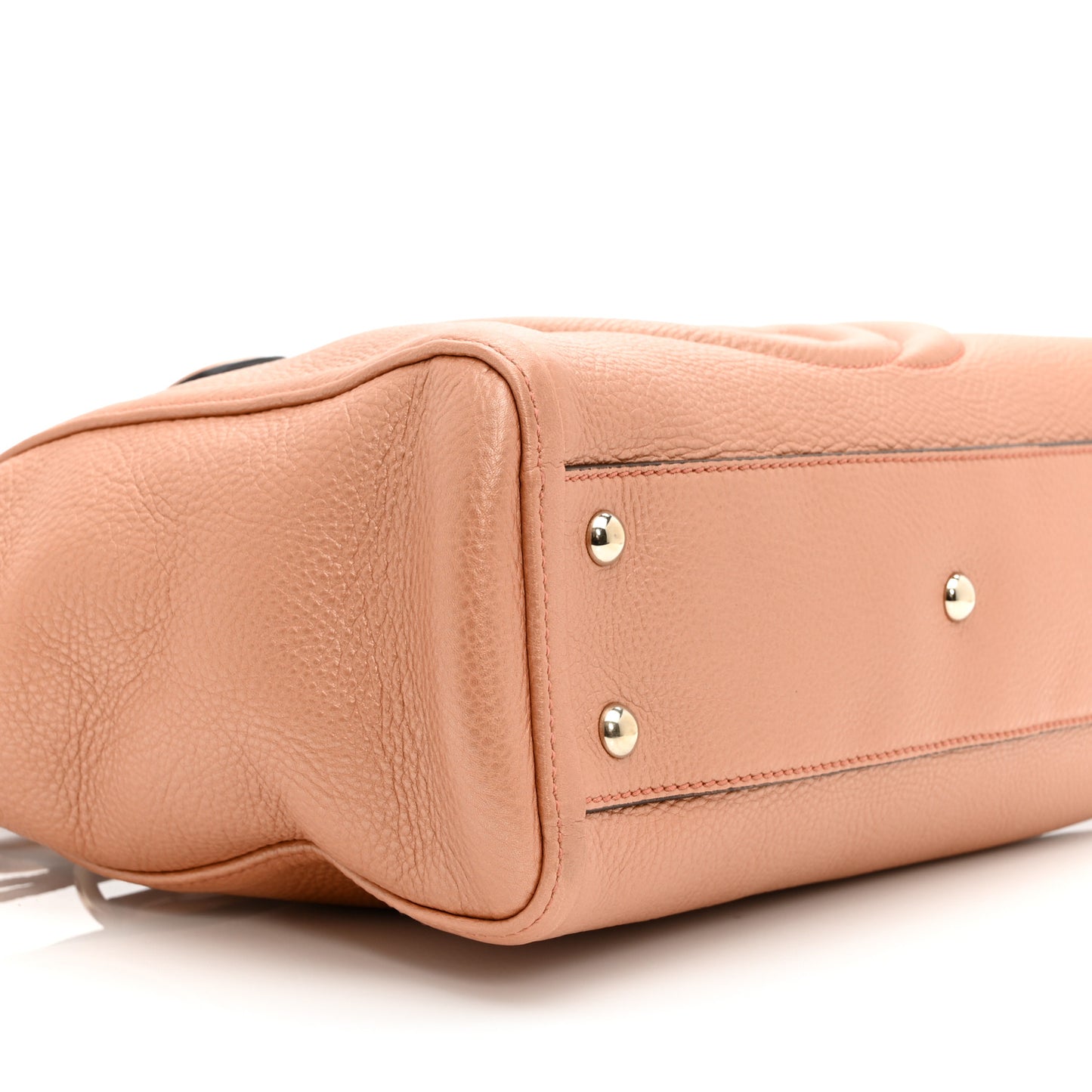Metallic Pebbled Calfskin Small Soho Top Handle Bag Blush