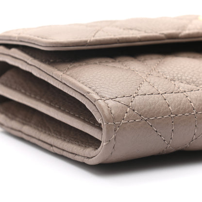 Christian Dior Supple Calfskin Cannage Caro Wallet Warm Taupe 8 of 9