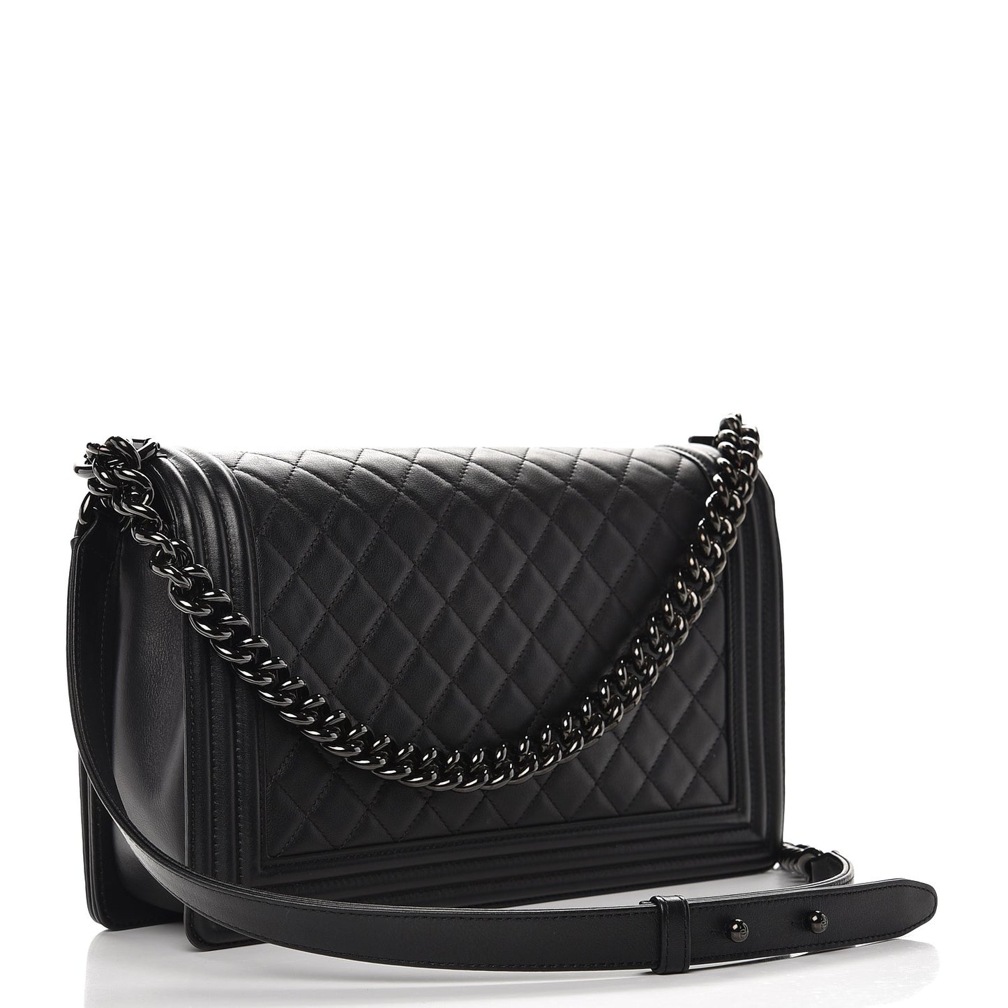 Calfskin Quilted New Medium Boy Flap So Black