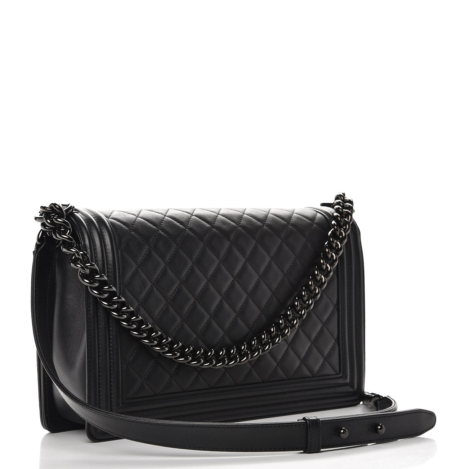 Chanel Calfskin Quilted New Medium Boy Flap So Black 4 of 11