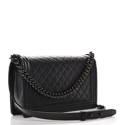 Chanel Calfskin Quilted New Medium Boy Flap So Black 4 of 11