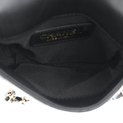 Chanel Lambskin Quilted Side Packs White Black 5 of 16