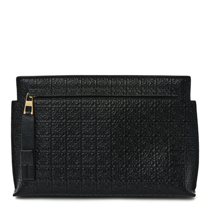 Loewe Calfskin Embossed Mini Repeat T Pouch Black 1 of 8