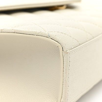 Saint Laurent Grain De Poudre Textured Mixed Matelasse Medium Triquilt Monogram Satchel Crema Soft 10 of 16