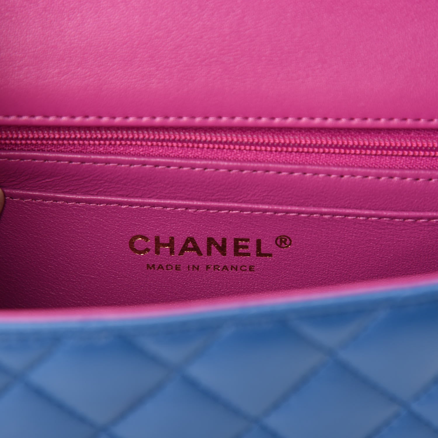 Chanel Lambskin Quilted Mini Rectangular Flap Blue Purple 8 of 11