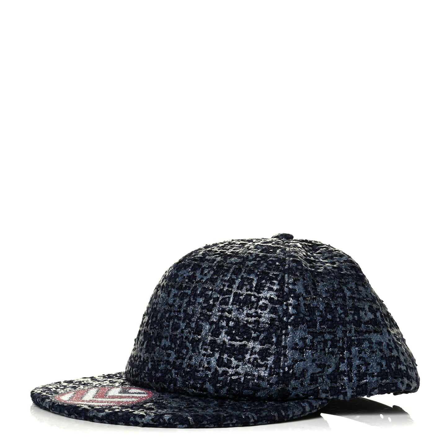 Glittered Tweed Cap Hat Navy Blue