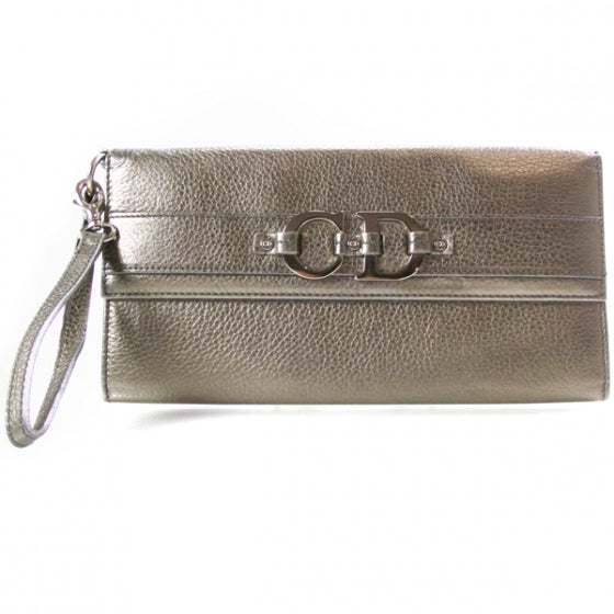Christian Dior Leather CD Wristlet Silver 1 of 8