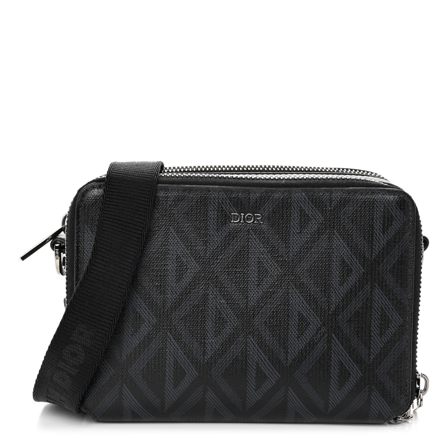 Coated Canvas CD Diamond Messenger Pouch Black