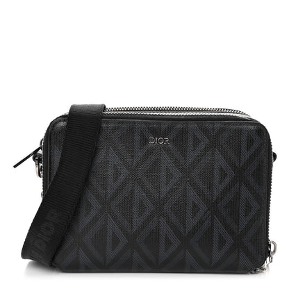 Christian Dior Coated Canvas CD Diamond Messenger Pouch Black 1 of 11