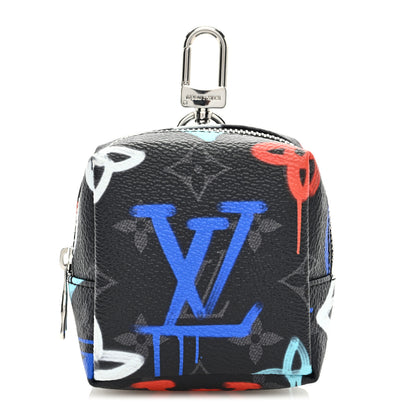 Louis Vuitton Monogram Eclipse LV Graffiti Squared Pouch Bag Charm Multicolor 1 of 6