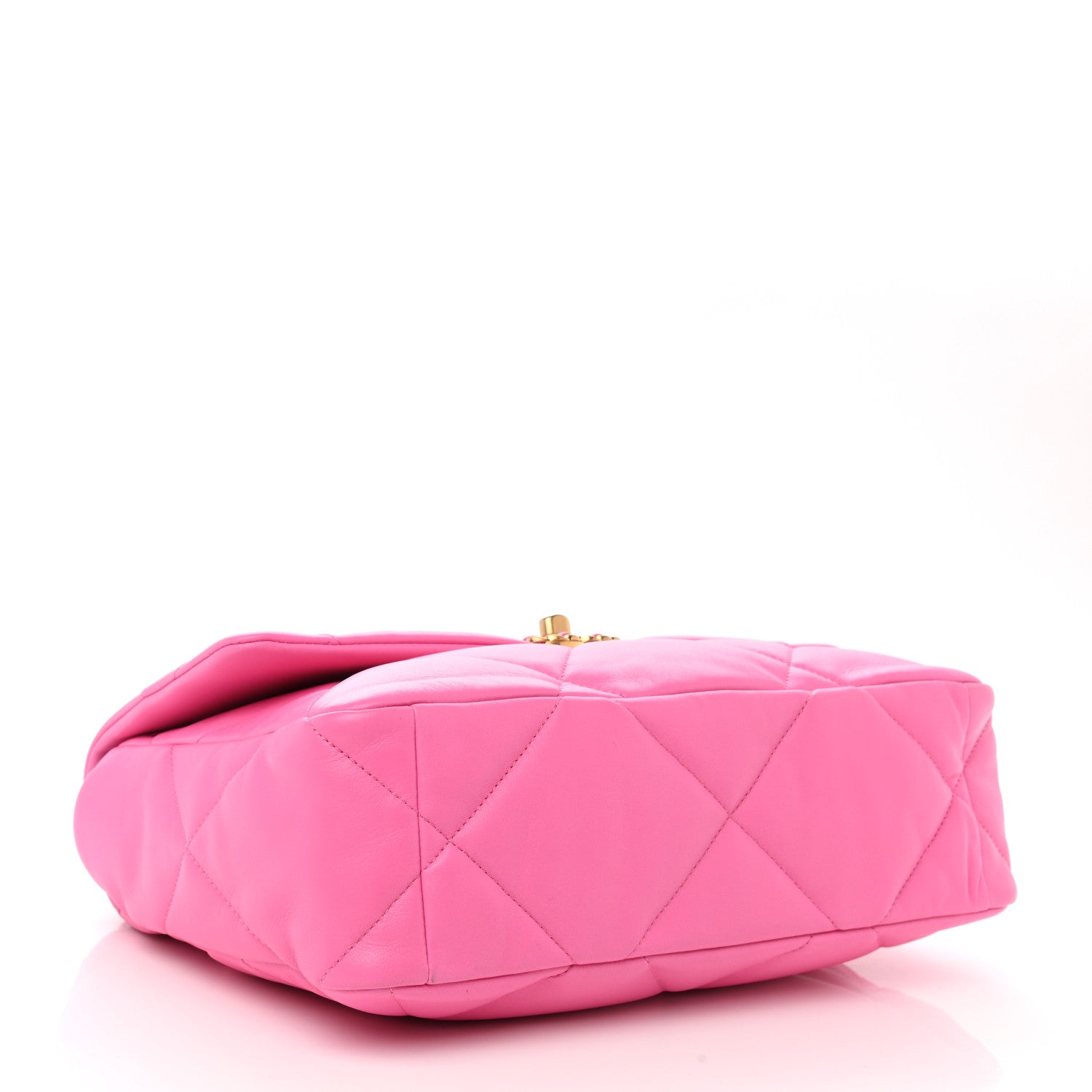 Chanel Lambskin Quilted Large Chanel 19 Flap Neon Pink 3 of 9