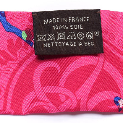 Hermes Silk Ex-Libris Les Parisie Twilly Rose Indien Vert Bleu 3 of 4