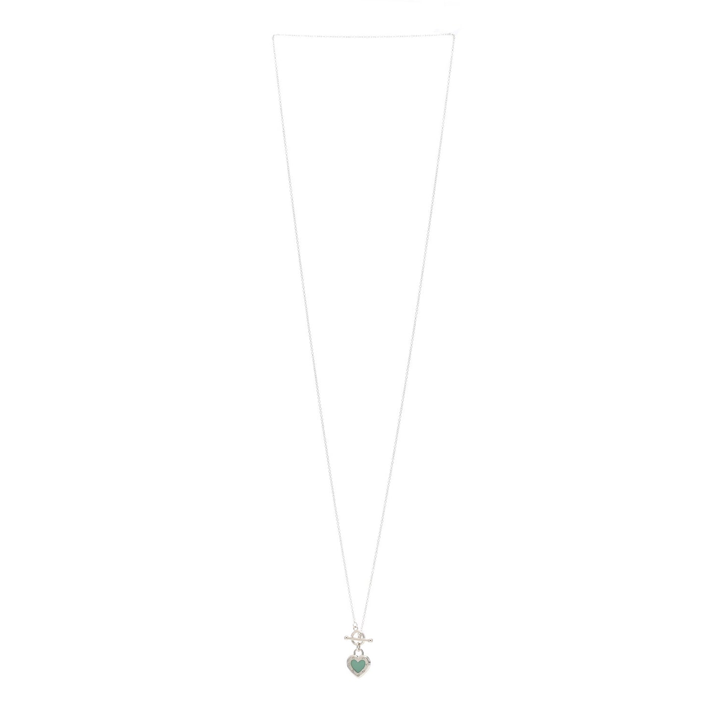 Sterling Silver Enamel Return to Tiffany Love Heart Necklace Blue
