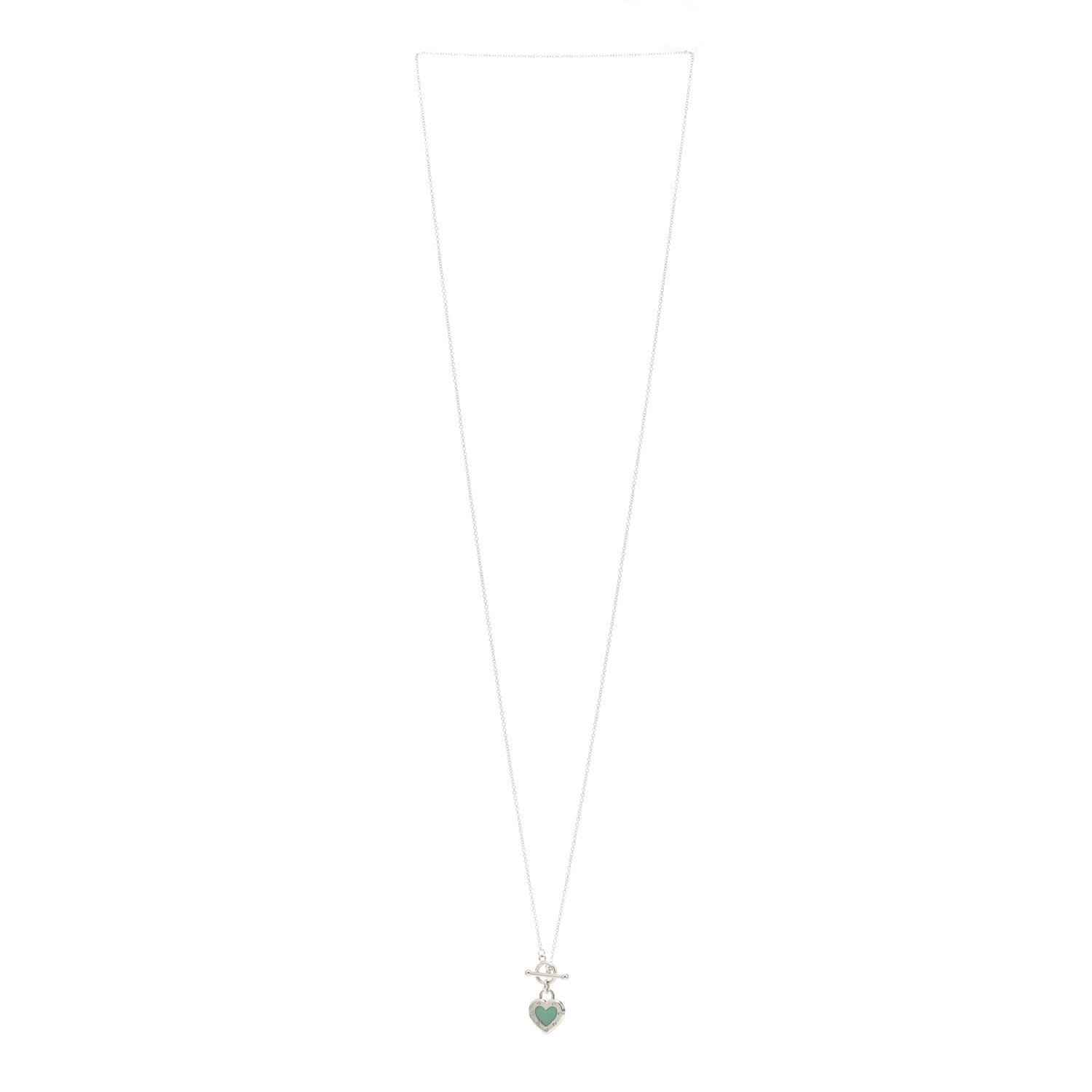 Tiffany Sterling Silver Enamel Return to Tiffany Love Heart Necklace Blue 3 of 4