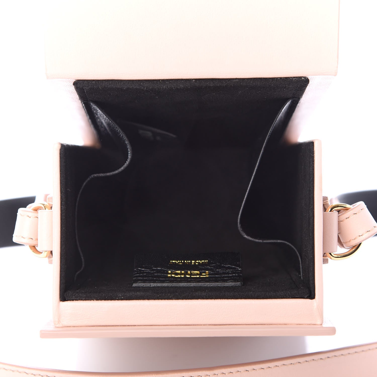 Fendi Vitello Fluffy Logo Vertical Box Rosa Quarzo Black 5 of 8