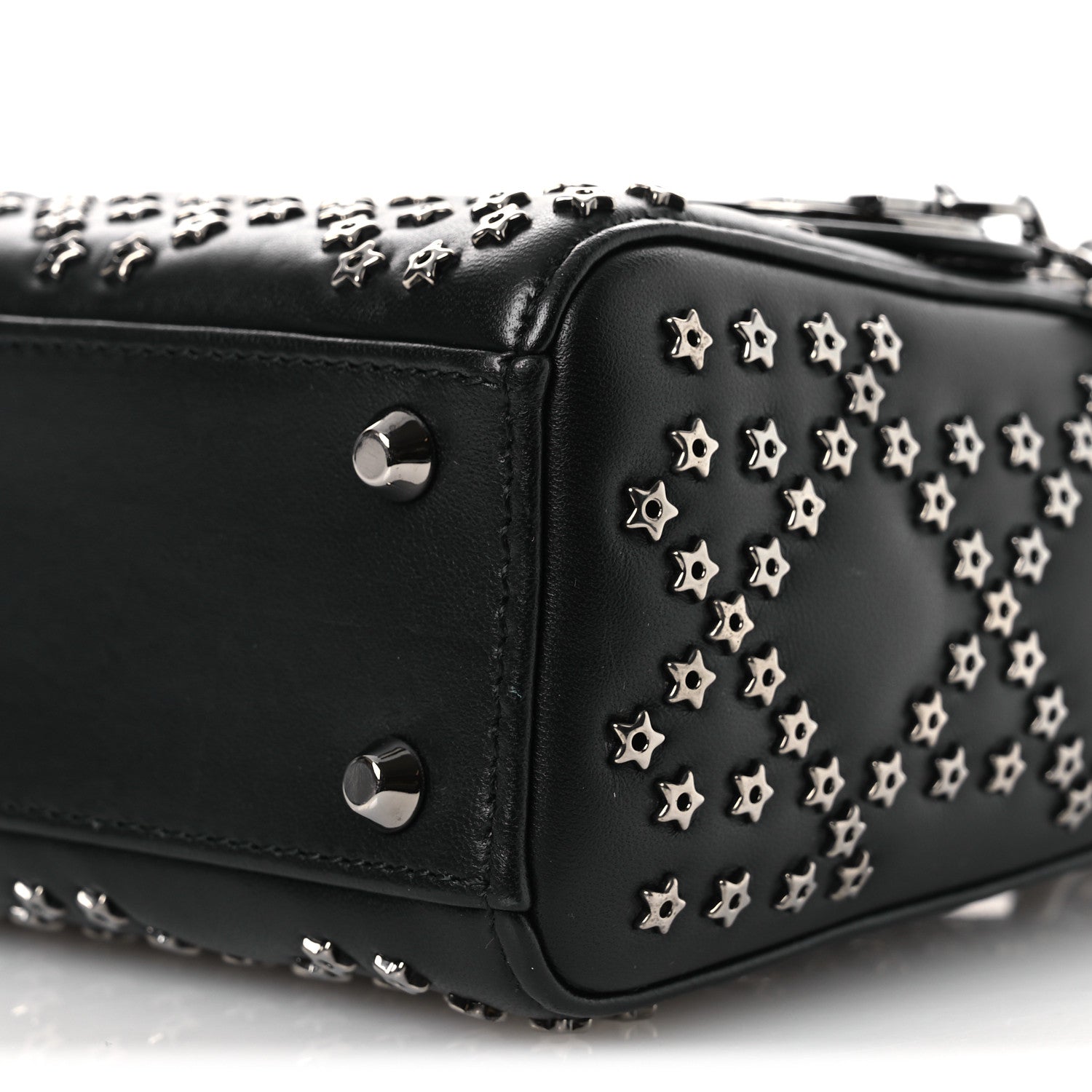 Christian Dior Lambskin Cannage Lucky Star Studded Mini Lady Dior Black Black 10 of 12