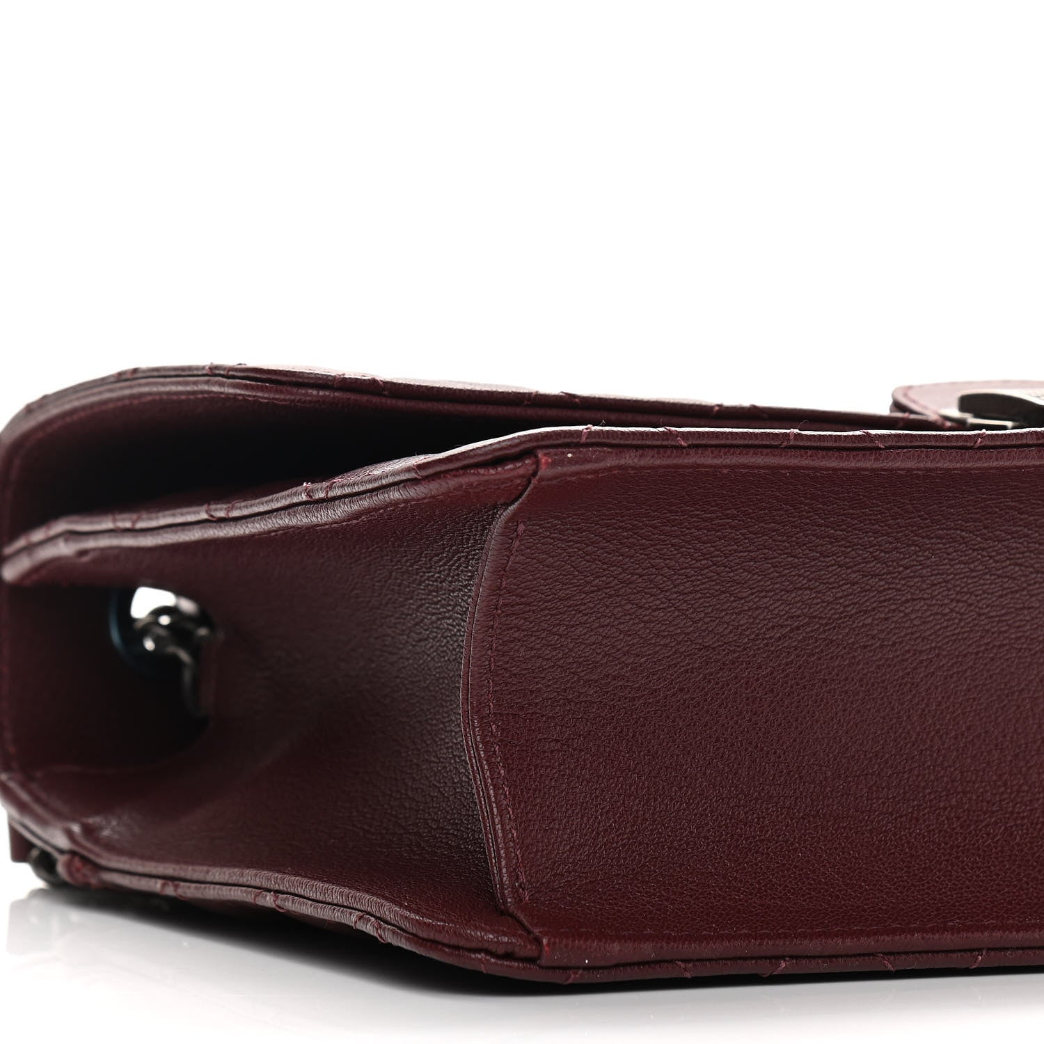 Chanel Goatskin Quilted Large CC University Top Handle Flap Burgundy 5 of 10
