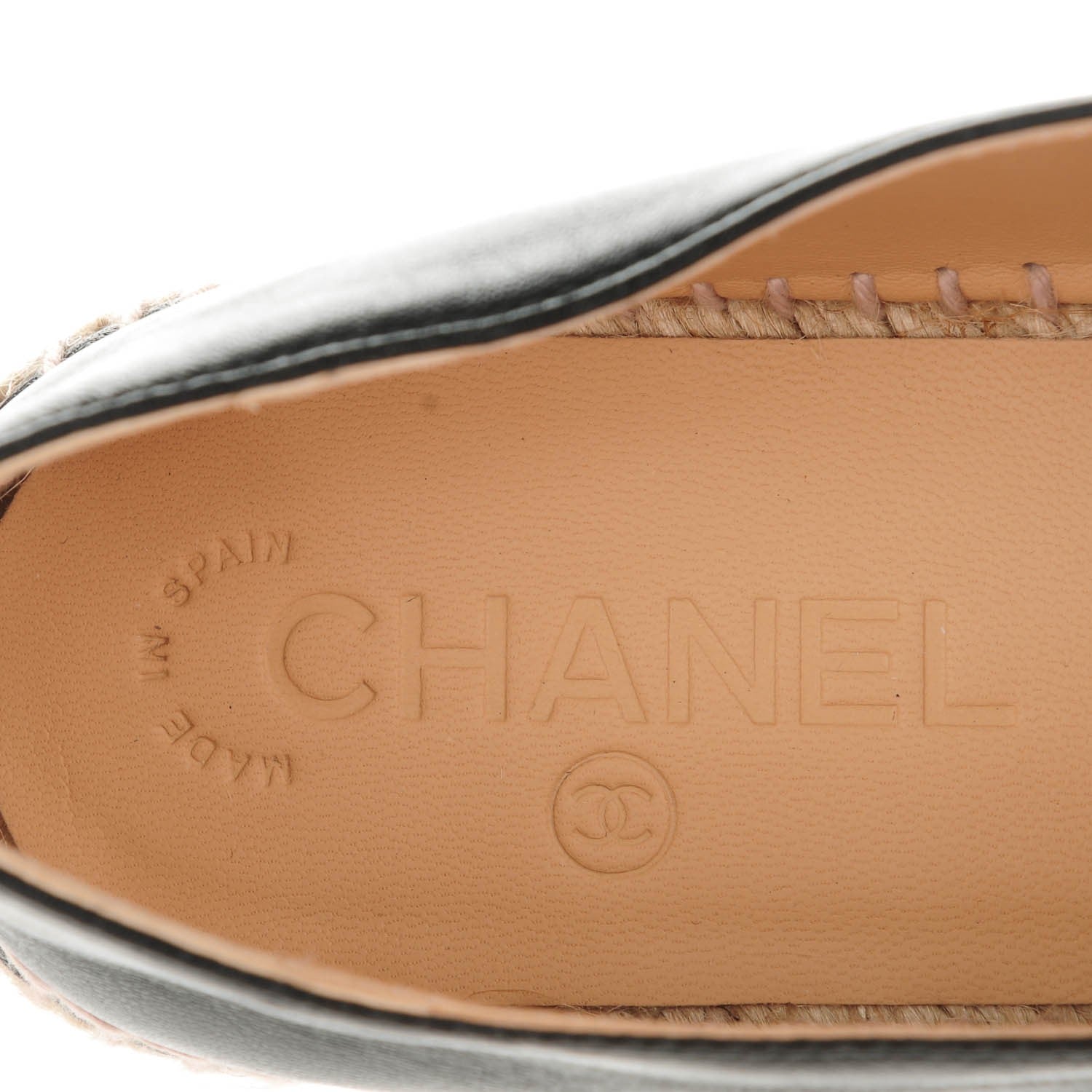 Chanel Lambskin CC Espadrilles 39 Black 5 of 9
