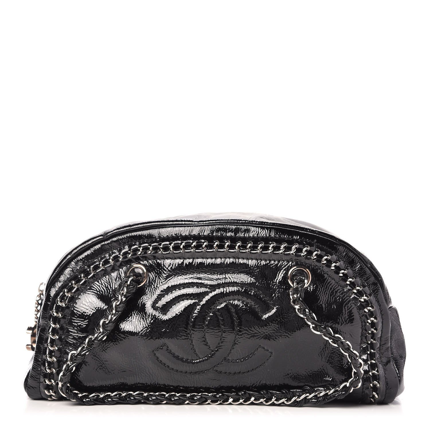 Chanel Patent Medium Luxe Ligne Bowler Black 1 of 9