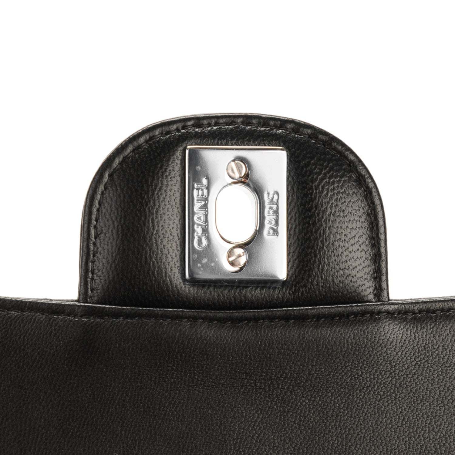 Chanel Lambskin Chevron Quilted Mini Square Flap Black 5 of 8