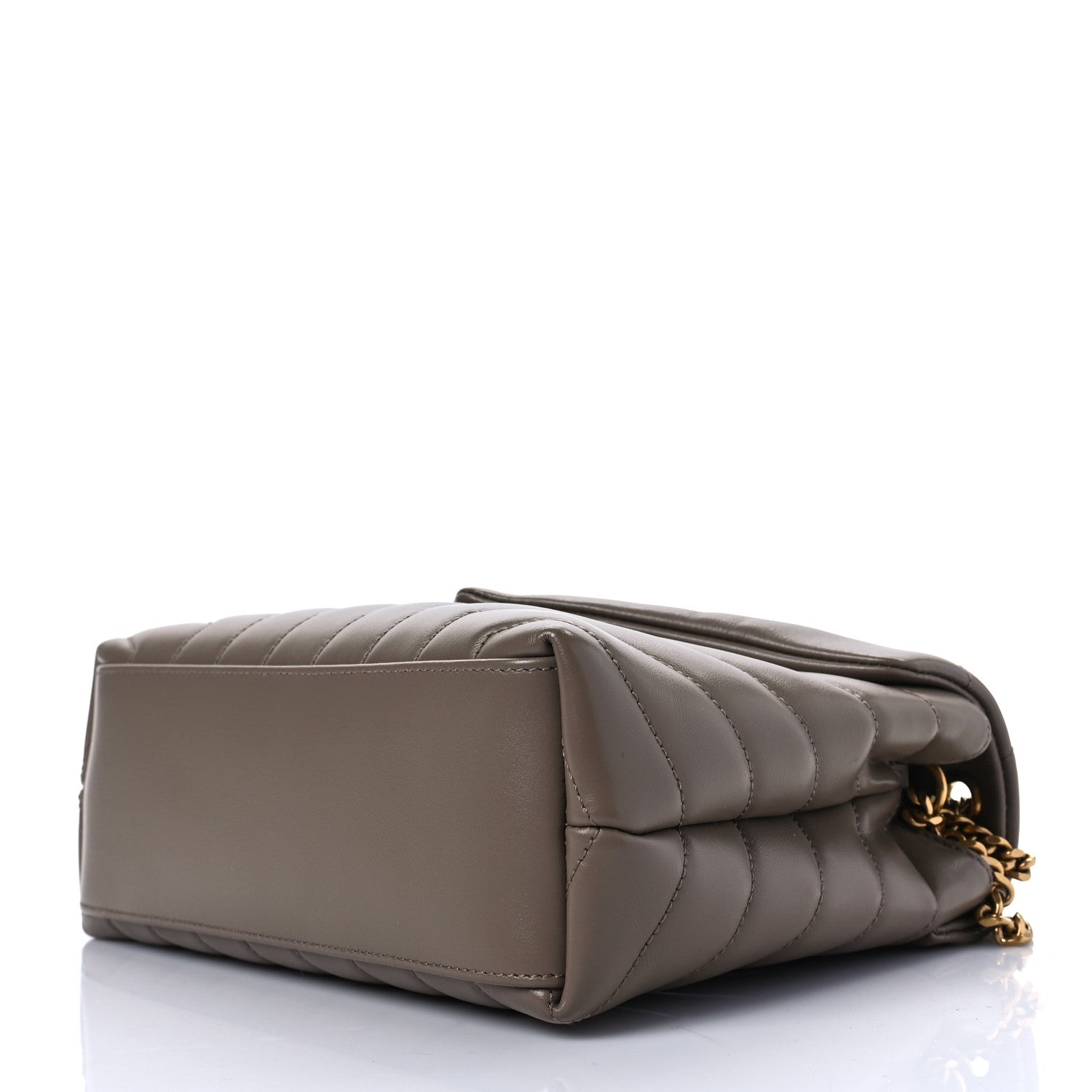 Saint Laurent Calfskin Y Quilted Monogram Small Loulou Chain Satchel Taupe 6 of 6
