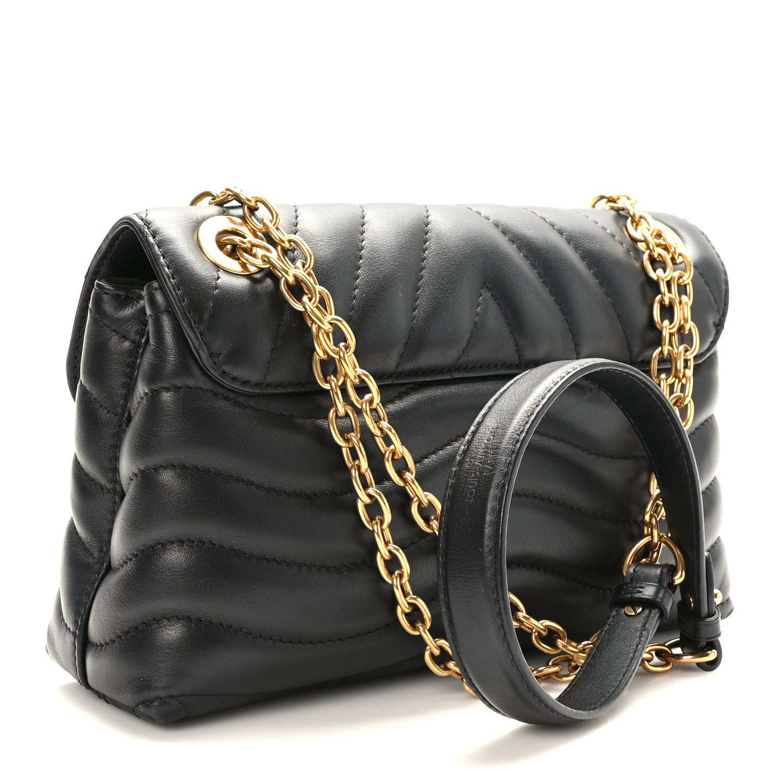 Louis Vuitton Calfskin LV New Wave Chain Bag Black 3 of 9