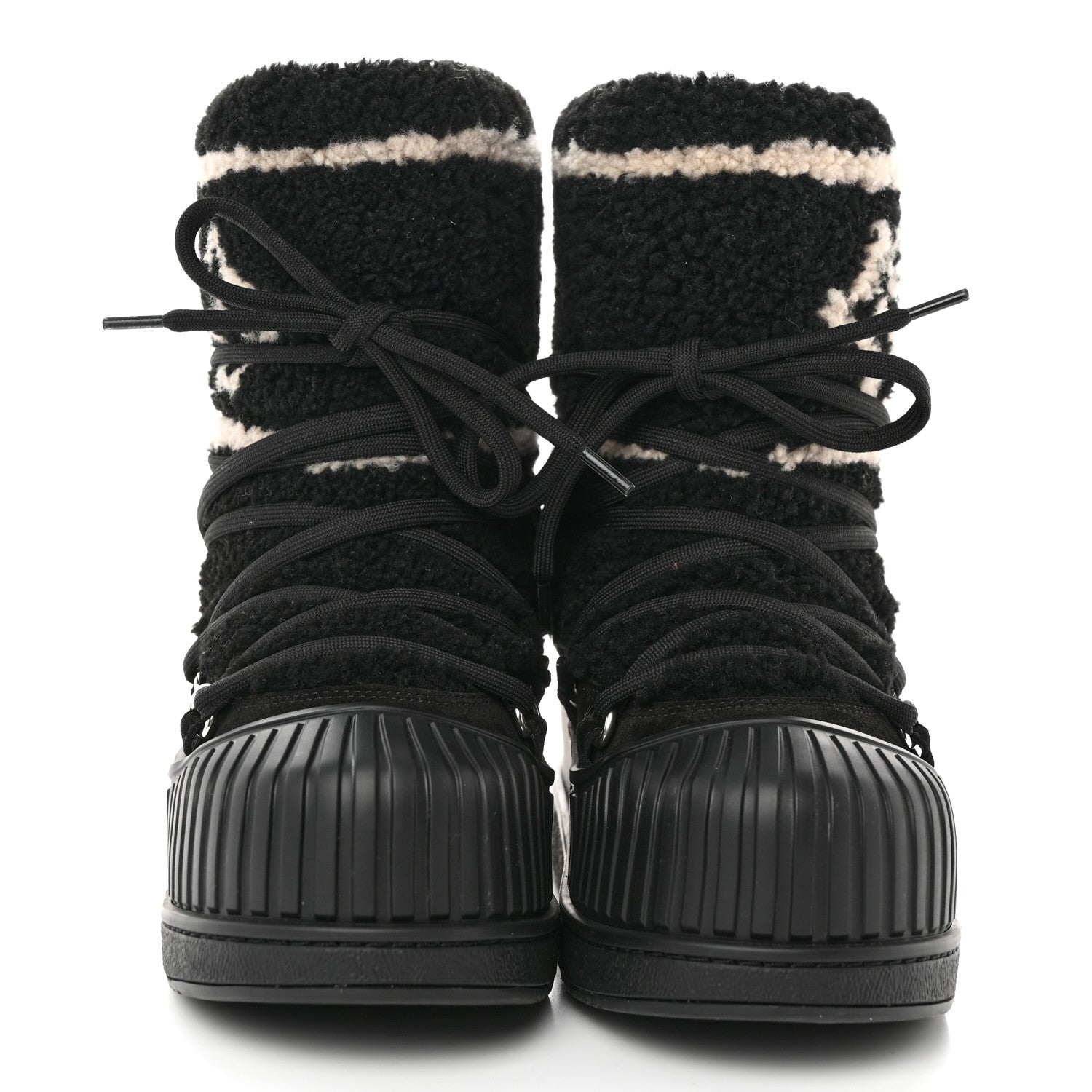 Louis Vuitton Suede Shearling Polar Flat Half Boots 36 Black 2 of 8