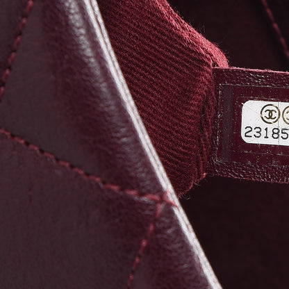 Chanel Shiny Sheepskin Quilted Large Trapezio Flap Dark Burgundy 7 of 13