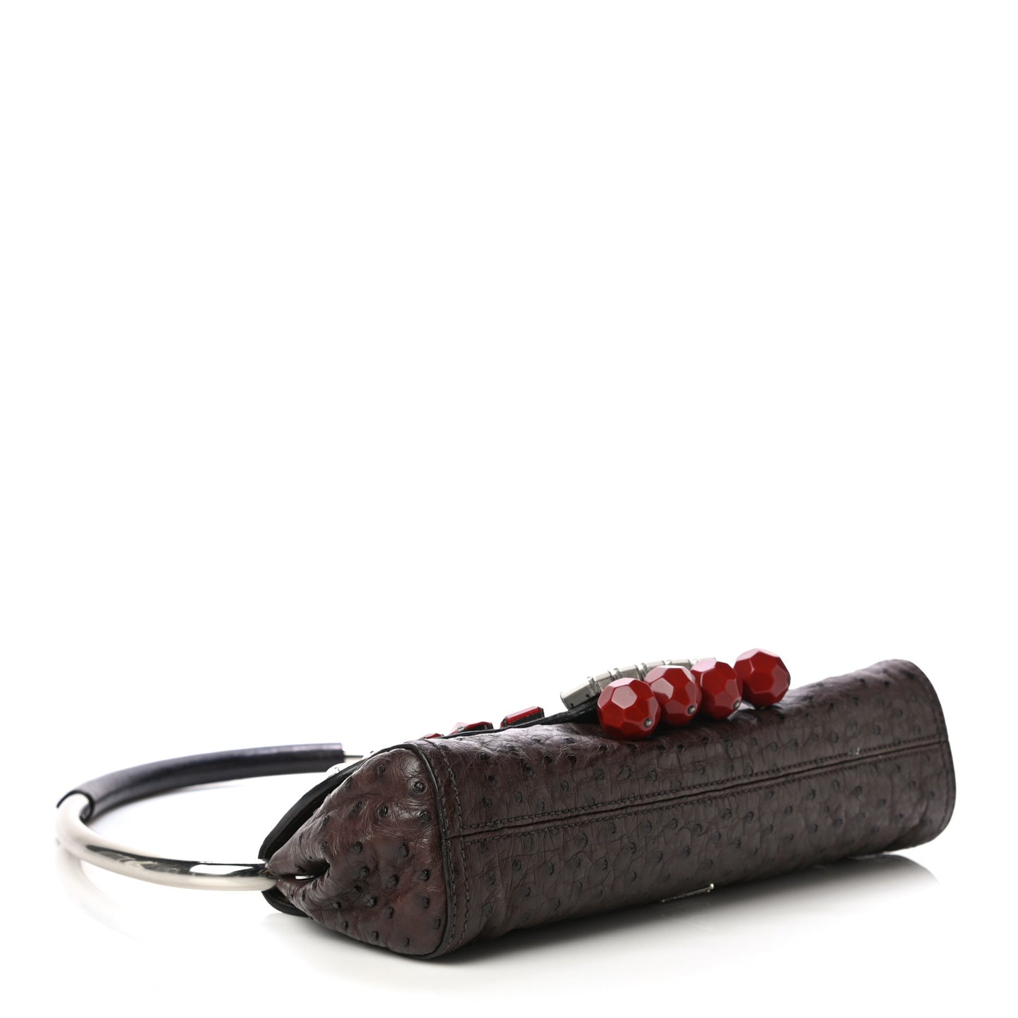 Ostrich Beaded Bag Brown