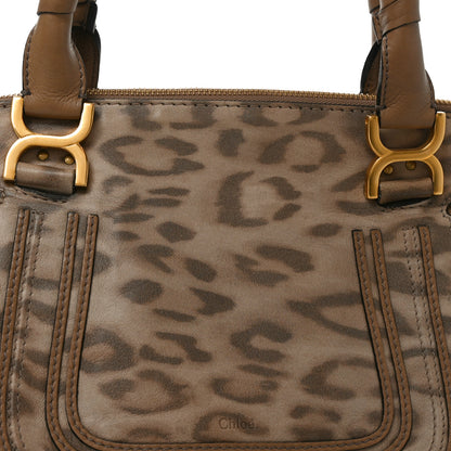 Chloe Calfskin Leopard Print Medium Marcie Satchel Brown 8 of 10