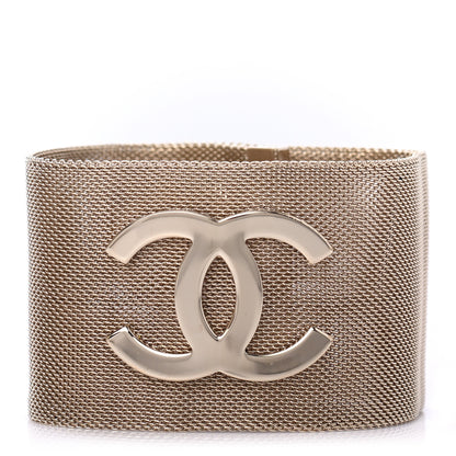 Chanel Metal Mesh CC Bracelet Light Gold 1 of 4