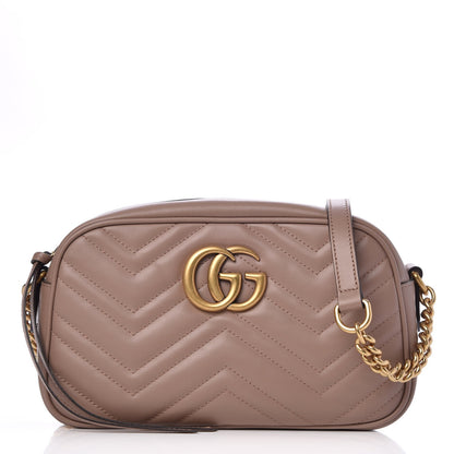 Gucci Calfskin Matelasse Small GG Marmont Chain Shoulder Bag Porcelain Rose 1 of 7