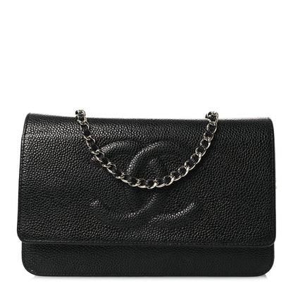 Chanel Caviar Timeless CC Wallet On Chain WOC Black 1 of 16