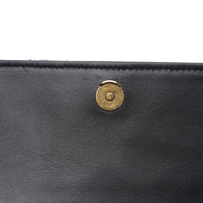 Versace Calfskin Icon Bouquet Quilted Wallet On Chain Crossbody Black 10 of 11