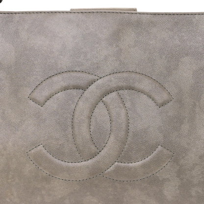 Chanel Iridescent Calfskin CC East West Shopping Tote Light Grey 9 of 11