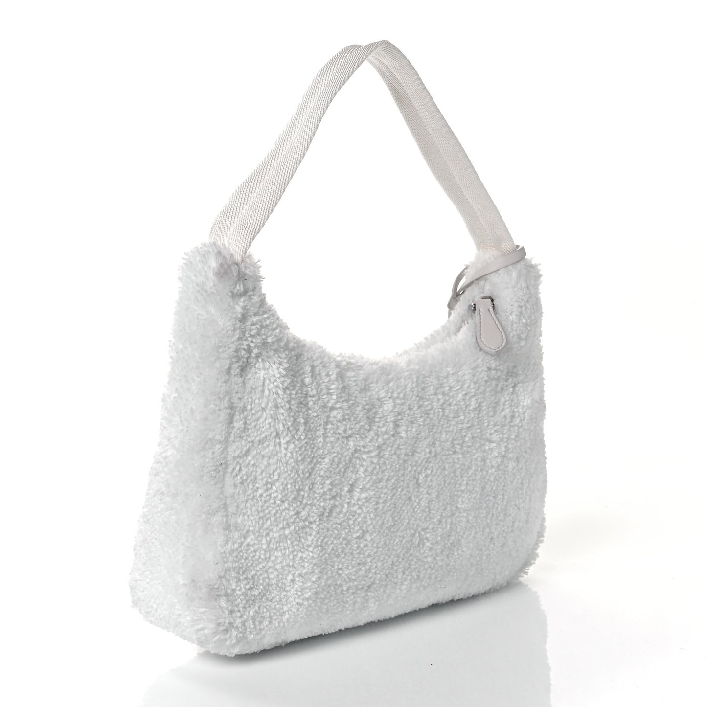 Terry Cloth Mini Re-Edition 2000 Bag White Black