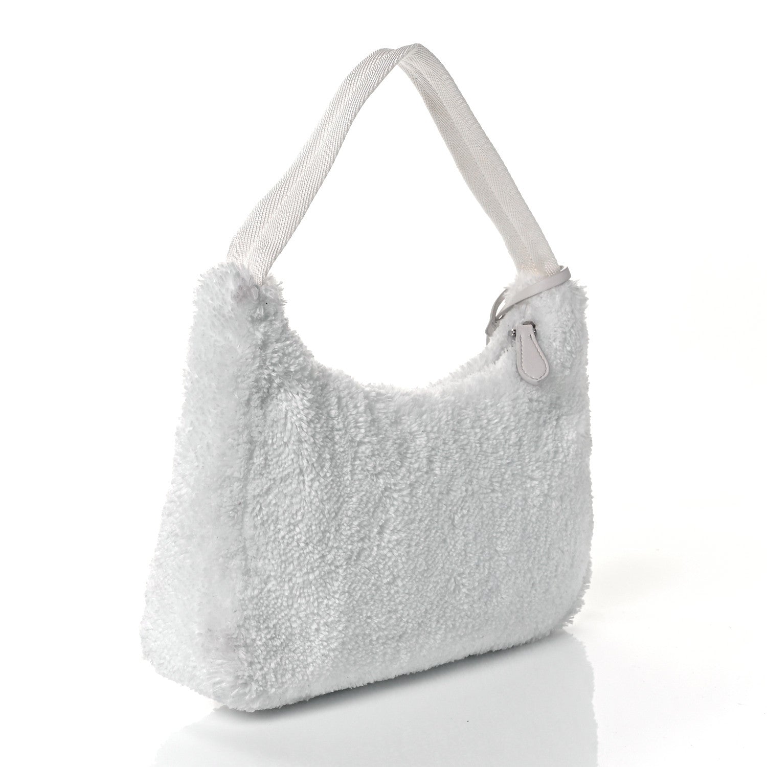 Prada Terry Cloth Mini Re-Edition 2000 Bag White Black 3 of 9