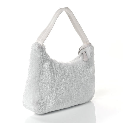 Prada Terry Cloth Mini Re-Edition 2000 Bag White Black 3 of 9