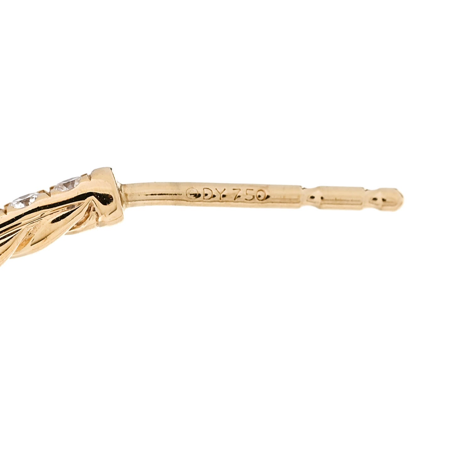 David Yurman 18K Yellow Gold Diamond 38mm Medium Cable Hoop Earrings 4 of 4