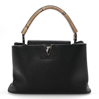 Louis Vuitton Taurillon Snakeskin Capucines MM Black 1 of 9