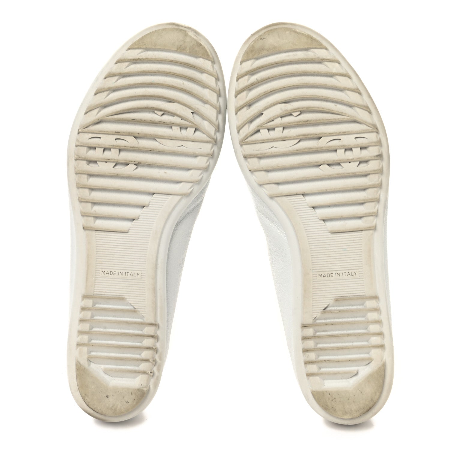 Chanel Lambskin Cap Toe CC Mary Jane Flats 37 White 6 of 10