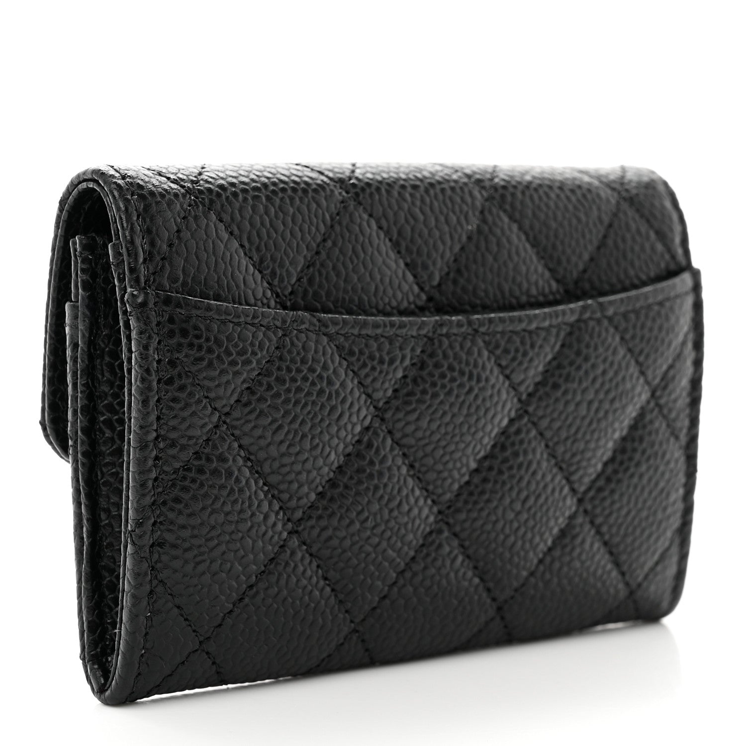 Chanel Caviar Quilted Flap Card Holder Wallet Black 3 of 8
