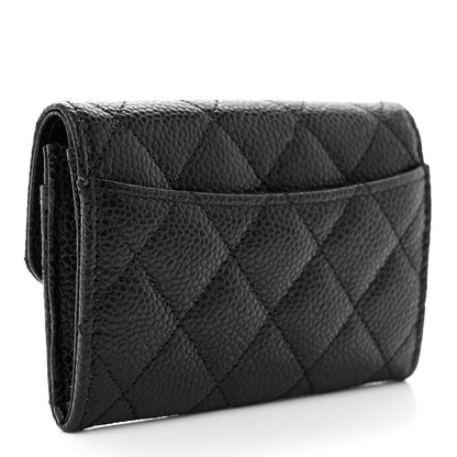 Chanel Caviar Quilted Flap Card Holder Wallet Black 3 of 8