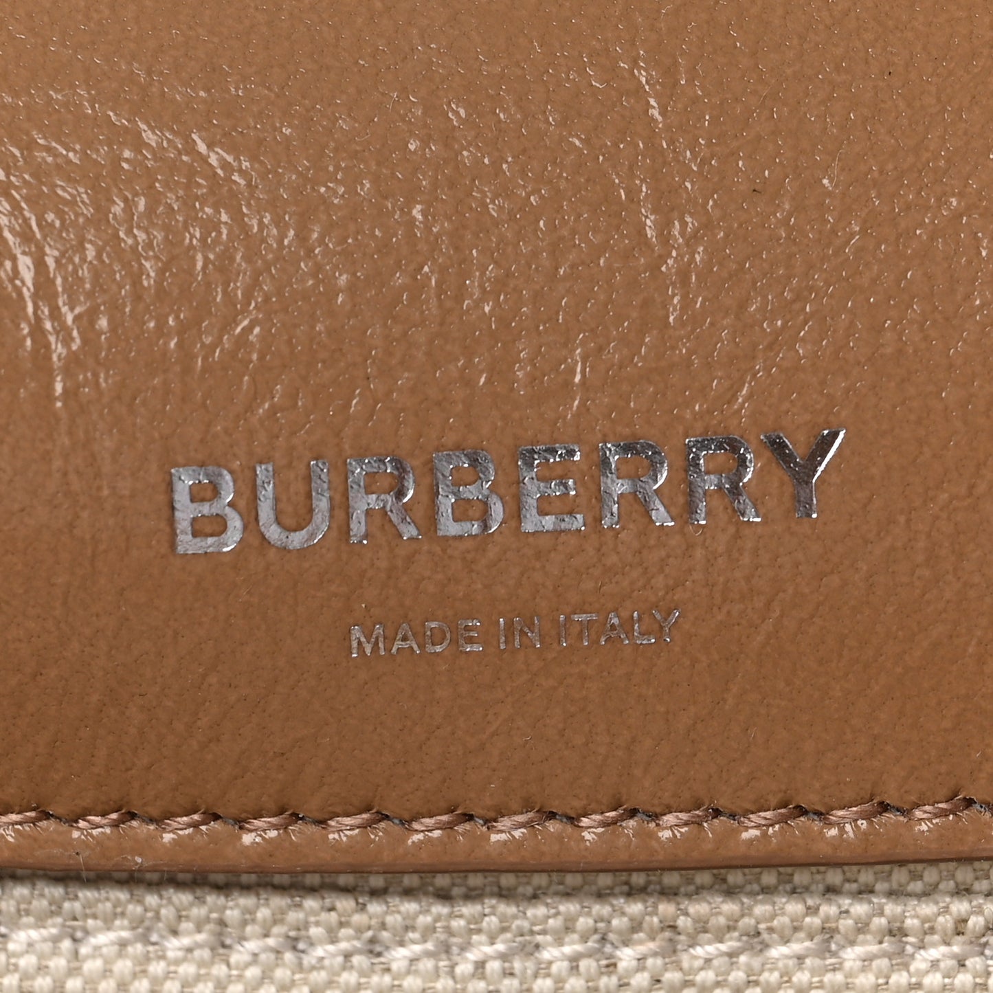 Patent Quilted Resin Chain Small Lola Bag Tan