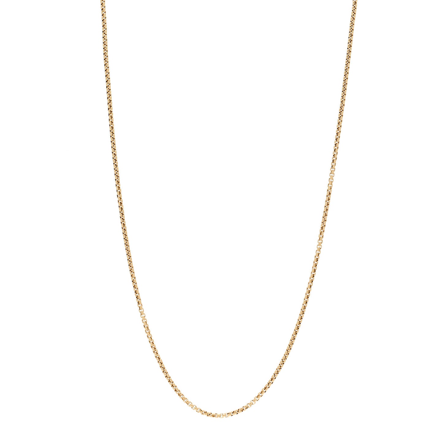 18K Yellow Gold 1.7mm Box Chain Necklace 22"
