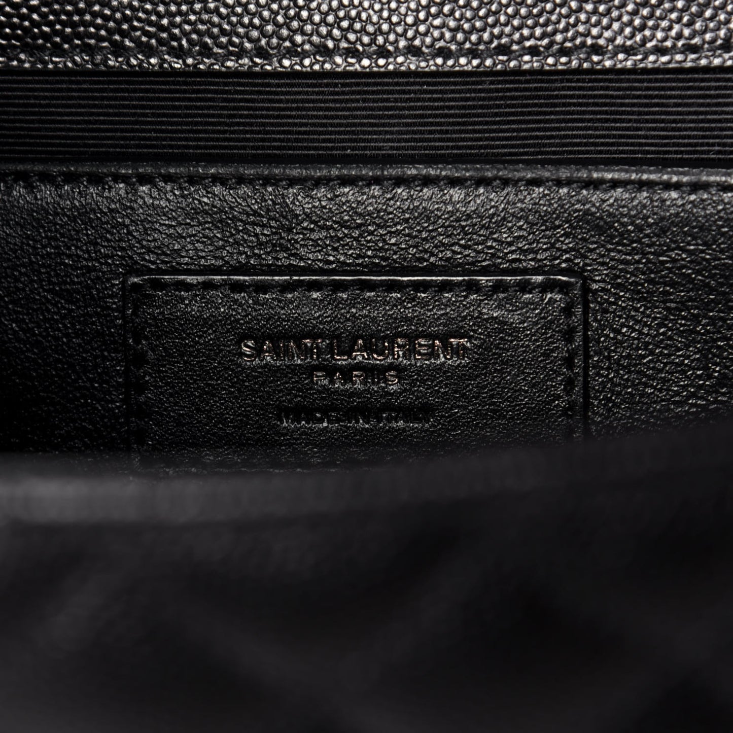 Grain De Poudre Textured Mixed Matelasse Triquilt Medium Monogram Satchel Black